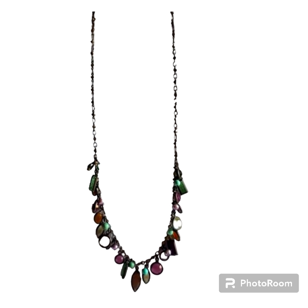 Vintage Liz Paiacios of San Francisco Multi-colored Swarovski Crystal Necklace - Picture 5 of 7